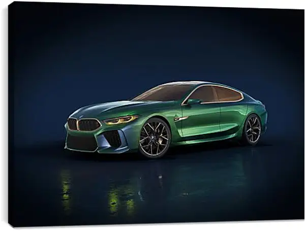 Постер на подрамнике - BMW M8 гранд купе Постер на подрамнике - BMW M8 гранд купе