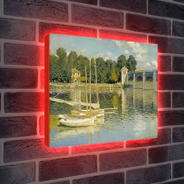 Лайтбокс световая панель - The Bridge at Argenteuil. Клод Моне Лайтбокс световая панель - The Bridge at Argenteuil. Клод Моне
