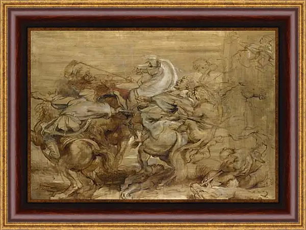 Картина в раме - A Lion Hunt Картина в раме - A Lion Hunt