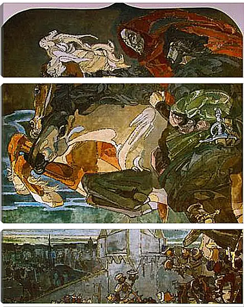 Модульная картина - Полёт Фауста и Мефистофеля. Врубель Михаил Модульная картина - Полёт Фауста и Мефистофеля. Врубель Михаил
