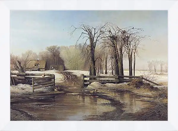 Картина в раме - Весенний день. Саврасов Алексей Картина в раме - Весенний день. Саврасов Алексей
