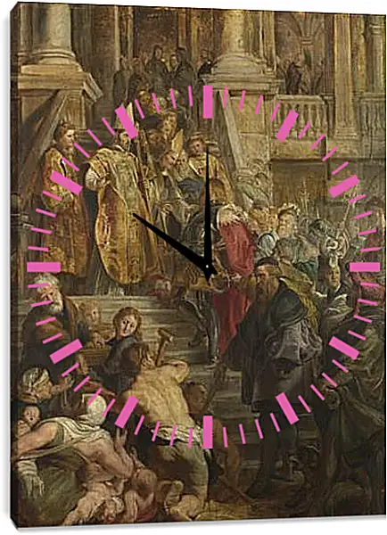 Часы картина - Saint Bavo is received by Saints Amand and Floribert. Питер Пауль Рубенс Часы картина - Saint Bavo is received by Saints Amand and Floribert. Питер Пауль Рубенс