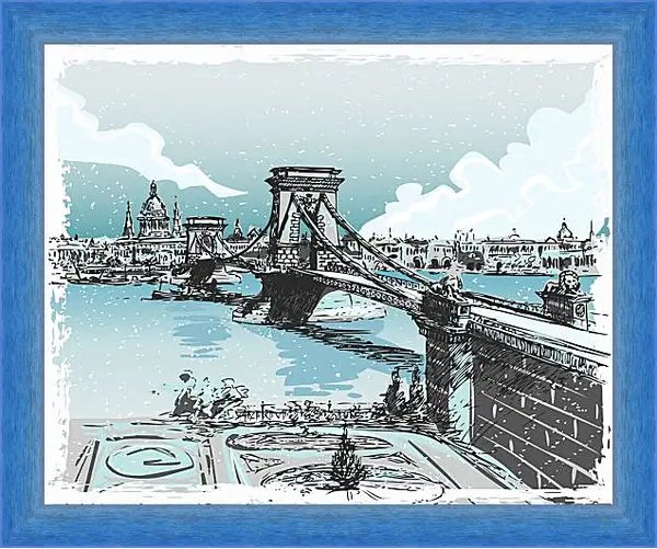 Картина в раме - Зимний мост Картина в раме - Зимний мост