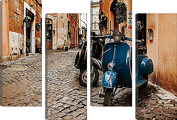 Модульная картина - Vespa на старой улице Модульная картина - Vespa на старой улице