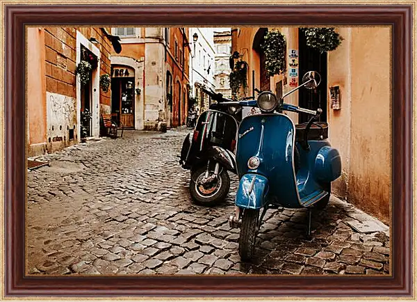 Картина в раме - Vespa на старой улице Картина в раме - Vespa на старой улице