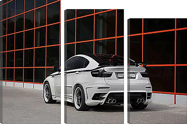Модульная картина - Белая BMW X6 Модульная картина - Белая BMW X6