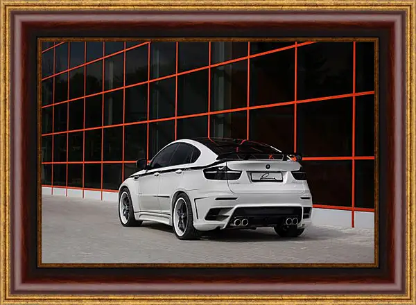 Картина в раме - Белая BMW X6 Картина в раме - Белая BMW X6