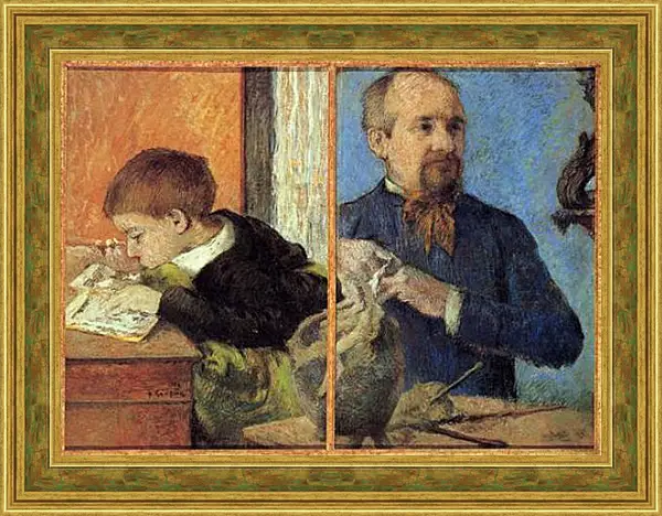 Картина в раме - Le sculpteur Aube et son fils Картина в раме - Le sculpteur Aube et son fils