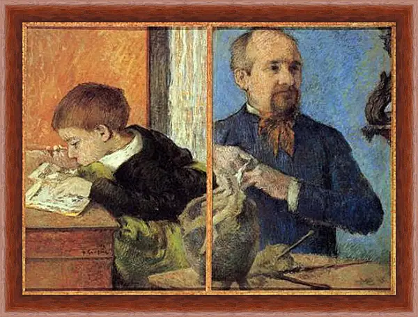 Картина в раме - Le sculpteur Aube et son fils. Поль Гоген Картина в раме - Le sculpteur Aube et son fils. Поль Гоген