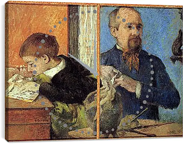 Часы картина - Le sculpteur Aube et son fils. Поль Гоген Часы картина - Le sculpteur Aube et son fils. Поль Гоген