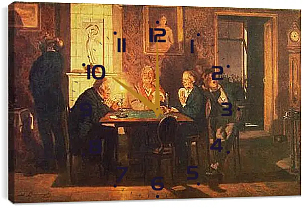 Часы картина - Преферанс. Виктор Васнецов Часы картина - Преферанс. Виктор Васнецов