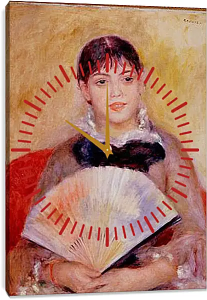 Часы картина - Girl with a Fan. Пьер Огюст Ренуар Часы картина - Girl with a Fan. Пьер Огюст Ренуар