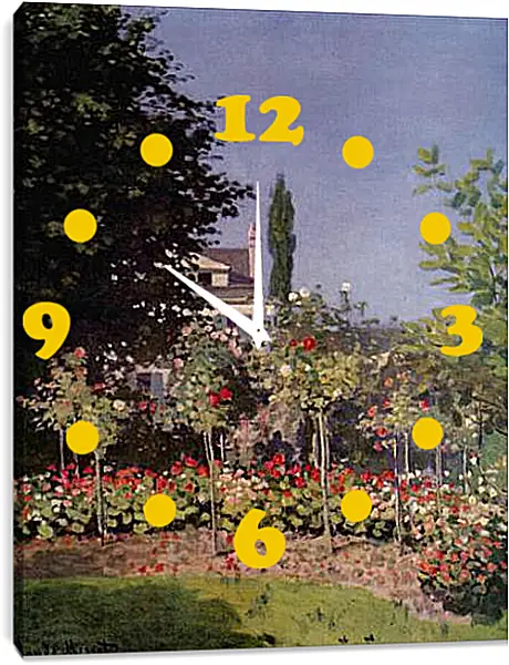 Часы картина - Flowering Garden at Sainte-Adresse. Клод Моне Часы картина - Flowering Garden at Sainte-Adresse. Клод Моне