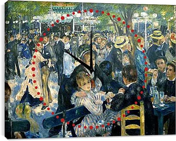 Часы картина - Dance at the Moulin de la Galette. Пьер Огюст Ренуар Часы картина - Dance at the Moulin de la Galette. Пьер Огюст Ренуар