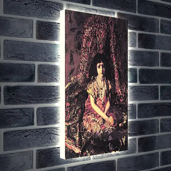 Лайтбокс световая панель - Portrait of a Girl against a Persian Carpet. Врубель Михаил Лайтбокс световая панель - Portrait of a Girl against a Persian Carpet. Врубель Михаил
