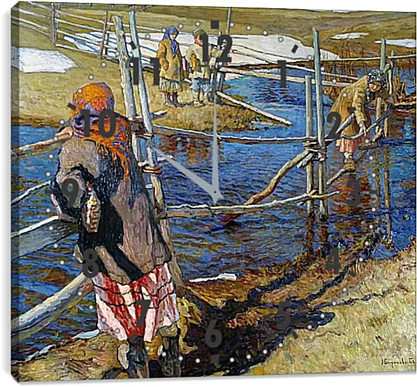Часы картина - Переправа. Николай Богданов Часы картина - Переправа. Николай Богданов