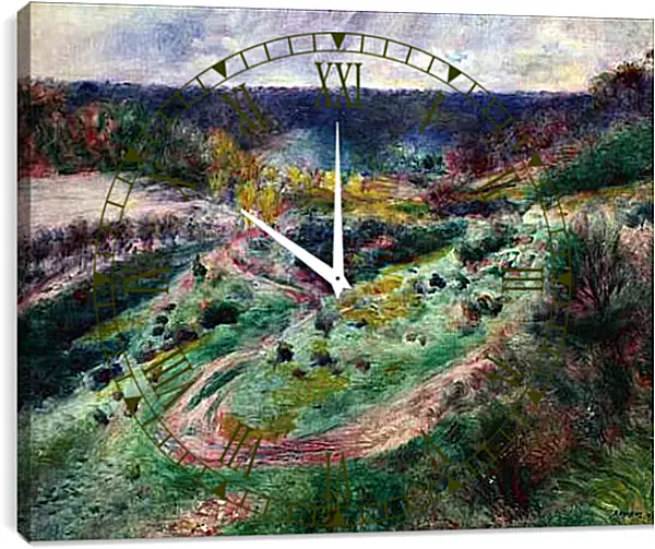 Часы картина - Landscape at Wargemont. Пьер Огюст Ренуар Часы картина - Landscape at Wargemont. Пьер Огюст Ренуар
