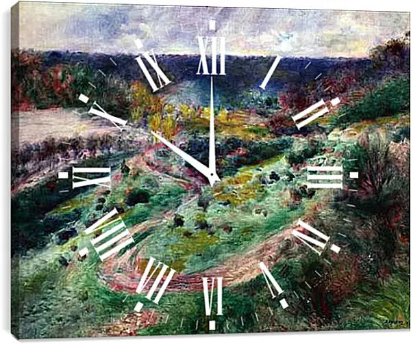 Часы картина - Landscape at Wargemont. Пьер Огюст Ренуар Часы картина - Landscape at Wargemont. Пьер Огюст Ренуар