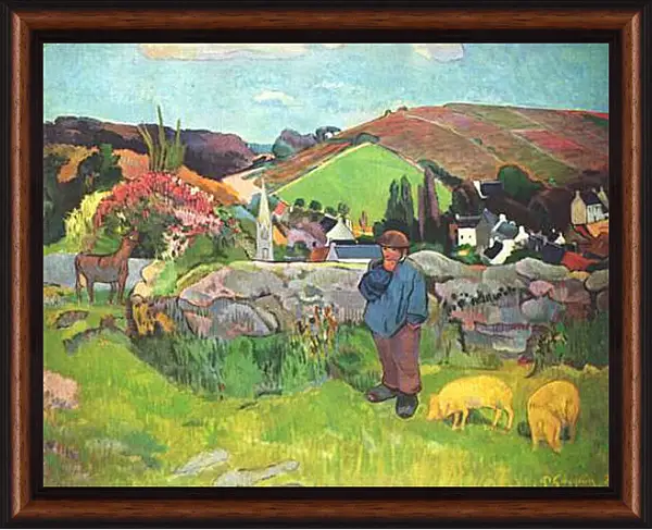 Картина в раме - The Swineherd. Поль Гоген Картина в раме - The Swineherd. Поль Гоген