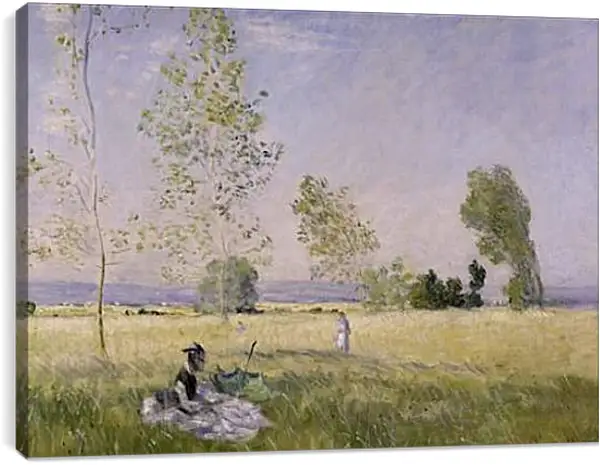 Постер на подрамнике - Meadow at Bezons. Клод Моне Постер на подрамнике - Meadow at Bezons. Клод Моне