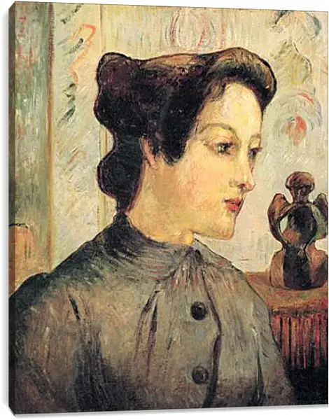 Постер на подрамнике - La femme au chignon. Поль Гоген Постер на подрамнике - La femme au chignon. Поль Гоген