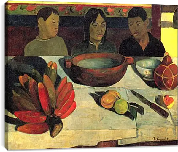 Постер на подрамнике - Le repas. Поль Гоген Постер на подрамнике - Le repas. Поль Гоген