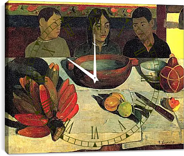 Часы картина - Le repas. Поль Гоген Часы картина - Le repas. Поль Гоген