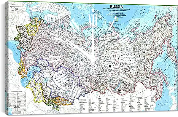 Часы картина - Карта России Часы картина - Карта России