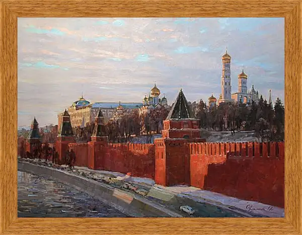 Картина в раме - Вечерние краски Кремля Картина в раме - Вечерние краски Кремля