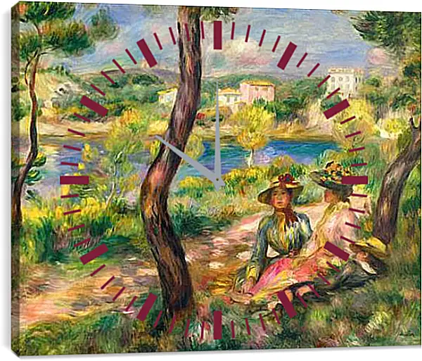 Часы картина - Beaulieu, Women and Little Boy. Пьер Огюст Ренуар Часы картина - Beaulieu, Women and Little Boy. Пьер Огюст Ренуар