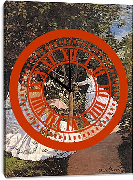 Часы картина - Women in the Garden. Клод Моне Часы картина - Women in the Garden. Клод Моне