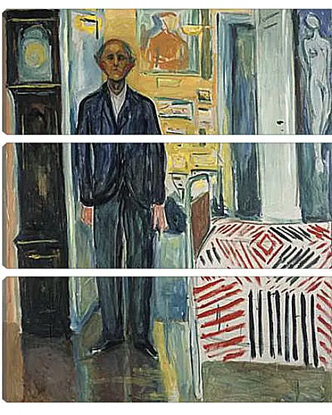 Модульная картина - Self-Portrait Between the Clock and the Bed. Эдвард Мун Модульная картина - Self-Portrait Between the Clock and the Bed. Эдвард Мун