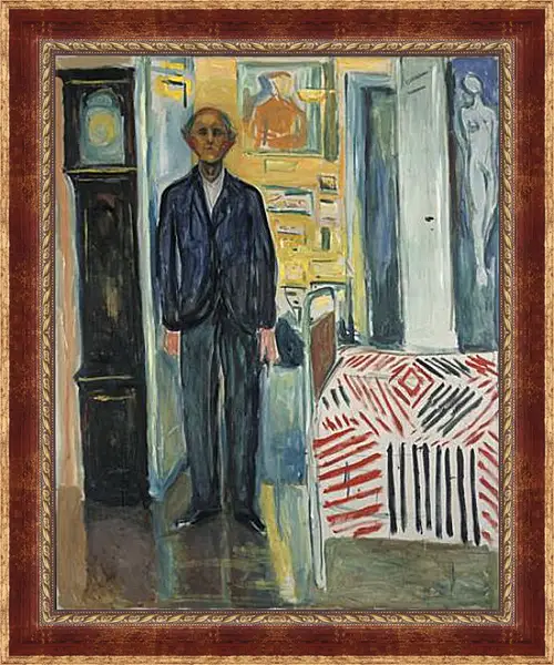 Картина в раме - Self-Portrait Between the Clock and the Bed. Эдвард Мун Картина в раме - Self-Portrait Between the Clock and the Bed. Эдвард Мун