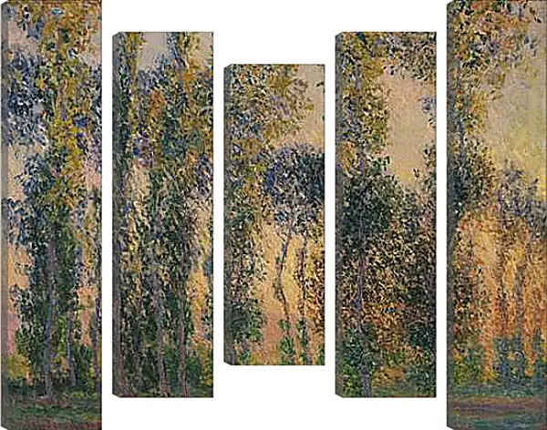 Модульная картина - Poplars at Giverny, Sunrise. Клод Моне Модульная картина - Poplars at Giverny, Sunrise. Клод Моне
