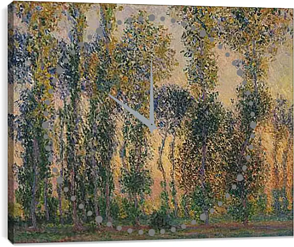 Часы картина - Poplars at Giverny, Sunrise. Клод Моне Часы картина - Poplars at Giverny, Sunrise. Клод Моне