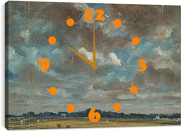 Часы картина - Extensive Landscape with GreyClouds. Джон Констебл Часы картина - Extensive Landscape with GreyClouds. Джон Констебл