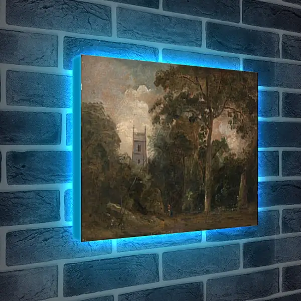 Лайтбокс световая панель - A Church in the Trees. Джон Констебл Лайтбокс световая панель - A Church in the Trees. Джон Констебл