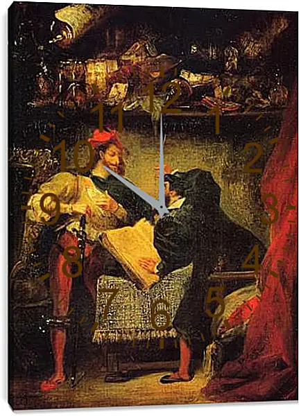 Часы картина - Faust & Mephistopheles. Эжен Делакруа Часы картина - Faust & Mephistopheles. Эжен Делакруа