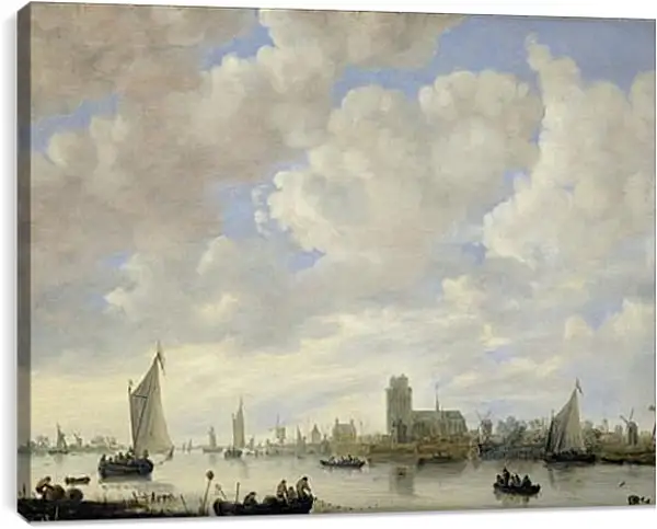Постер на подрамнике - View of the Merwede off Dordrecht. Ян ван Гойен Постер на подрамнике - View of the Merwede off Dordrecht. Ян ван Гойен