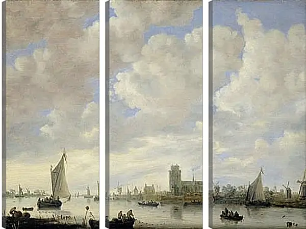 Модульная картина - View of the Merwede off Dordrecht. Ян ван Гойен Модульная картина - View of the Merwede off Dordrecht. Ян ван Гойен