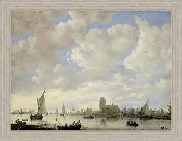 Картина в раме - View of the Merwede off Dordrecht. Ян ван Гойен Картина в раме - View of the Merwede off Dordrecht. Ян ван Гойен