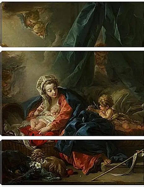 Модульная картина - The Madonna with the baby and young John the Baptist. Франсуа Буше Модульная картина - The Madonna with the baby and young John the Baptist. Франсуа Буше