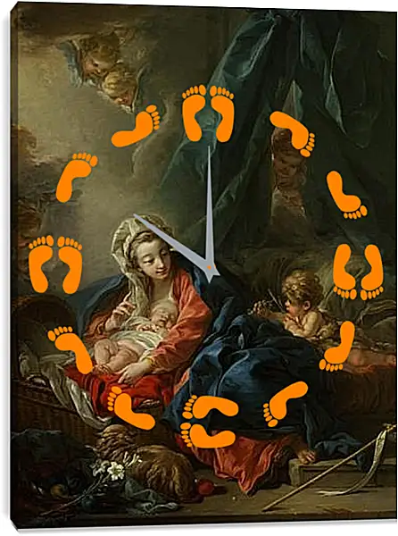 Часы картина - The Madonna with the baby and young John the Baptist. Франсуа Буше Часы картина - The Madonna with the baby and young John the Baptist. Франсуа Буше