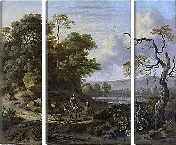 Модульная картина - Landschap met ezelrijder. Ян Вейнантс Модульная картина - Landschap met ezelrijder. Ян Вейнантс