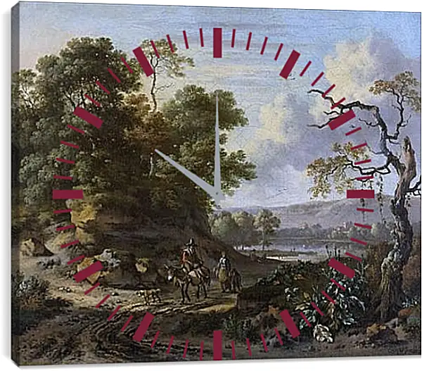 Часы картина - Landschap met ezelrijder. Ян Вейнантс Часы картина - Landschap met ezelrijder. Ян Вейнантс