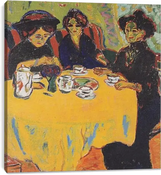 Постер на подрамнике - Coffee-drinking-women. Эрнст Людвиг Кирхнер Постер на подрамнике - Coffee-drinking-women. Эрнст Людвиг Кирхнер