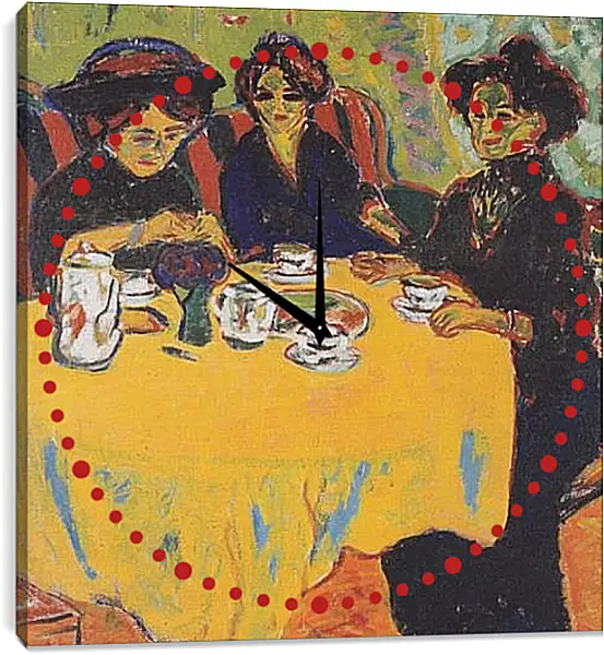 Часы картина - Coffee-drinking-women. Эрнст Людвиг Кирхнер Часы картина - Coffee-drinking-women. Эрнст Людвиг Кирхнер