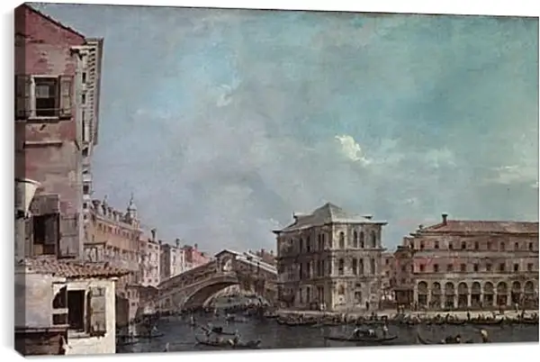 Постер на подрамнике - le grand Canal Pont de Riato. Франческо Гварди Постер на подрамнике - le grand Canal Pont de Riato. Франческо Гварди