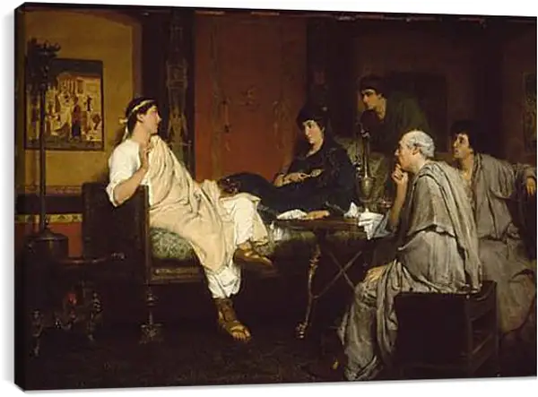 Постер на подрамнике - Tibullus at Delias house. Лоуренс Альма-Тадема Постер на подрамнике - Tibullus at Delias house. Лоуренс Альма-Тадема