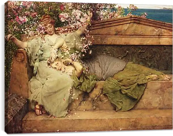 Постер на подрамнике - In The Rose Garden. Лоуренс Альма-Тадема Постер на подрамнике - In The Rose Garden. Лоуренс Альма-Тадема